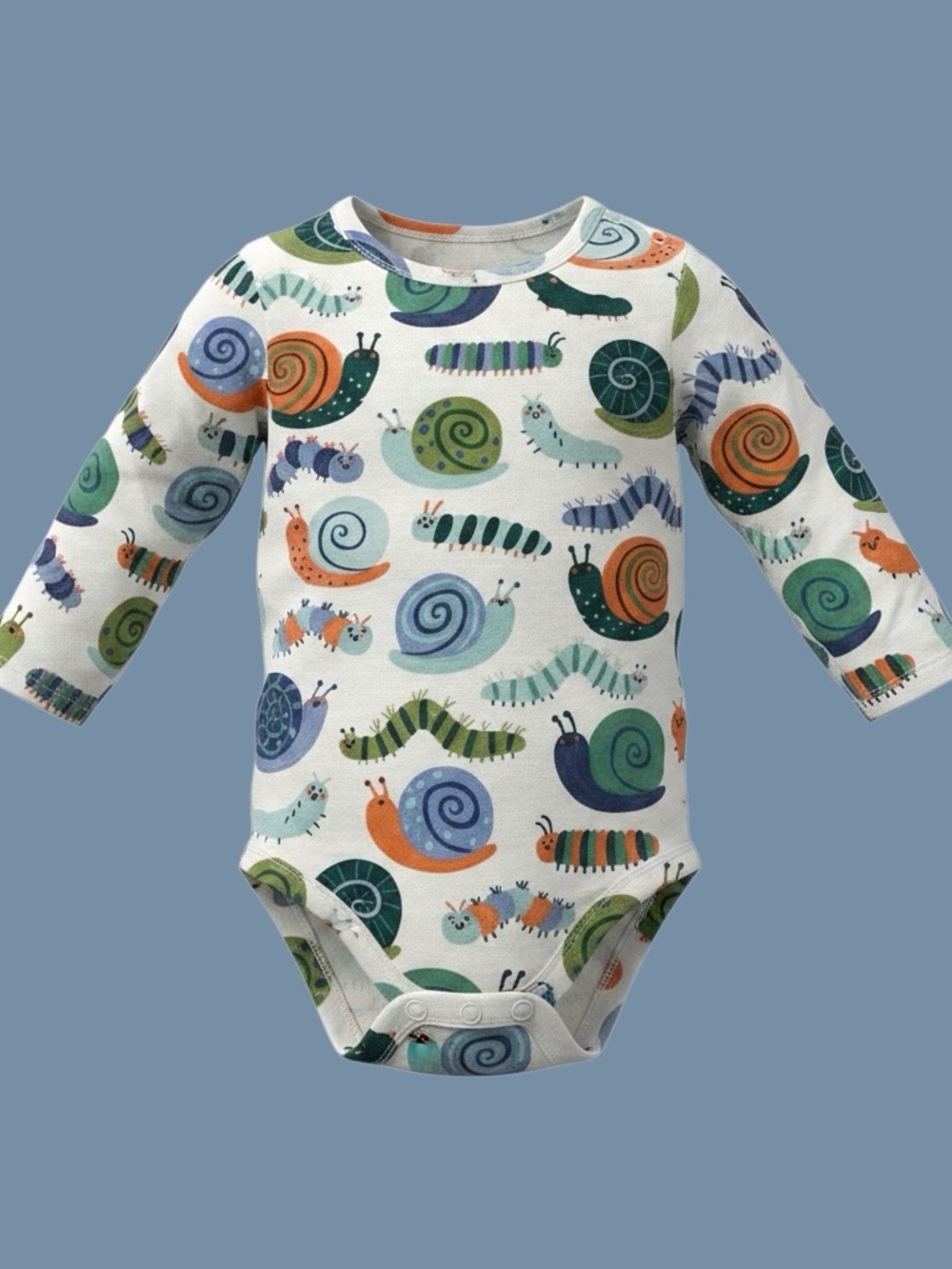 Little Sleepies Kids Long-Sleeve Snail Print One-Piece Bodysuit